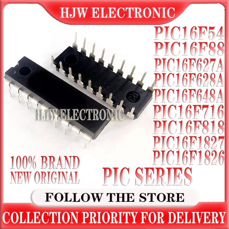 5Pcs PIC16F54 PIC16F88 PIC16F627A PIC16F628A PIC16F648A PIC16F716 PIC16F818 PIC16F1826 PIC16F1827 -I/P DIP-18 IC Chip In Stock
5Pcs PIC16F54 PIC16F88 PIC16F627A PIC16F628A PIC16F648A PIC16F716 PIC16F818 PIC16F1826 PIC16F1827 -I/P DIP-18 IC Chip In Stock