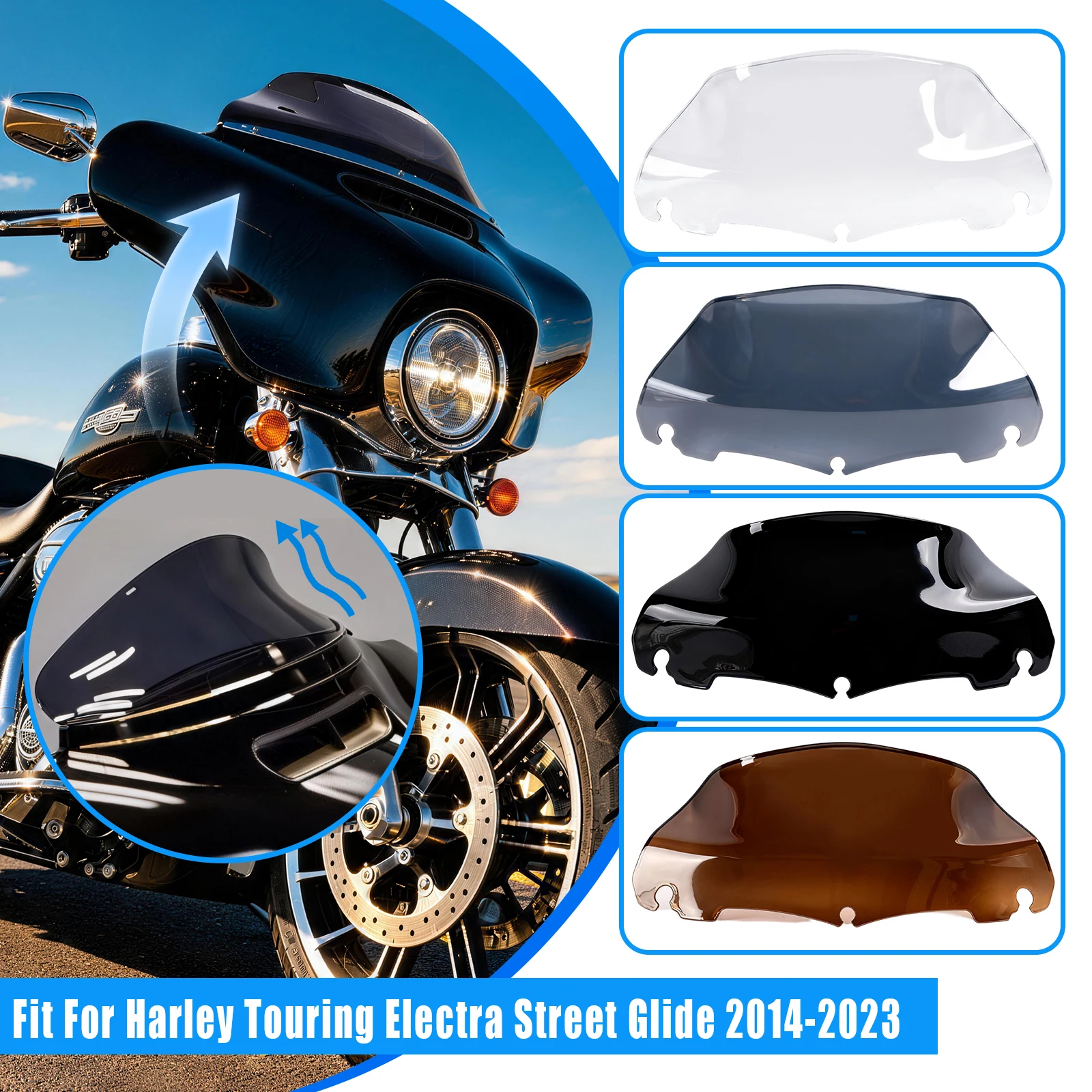 For Harley Touring Street Glide Electra Glide 2014-2023 Motorcycle 9" Motorcycle Wave Windshield Windscreen Wind Deflector
For Harley Touring Street Glide Electra Glide 2014-2023 Motorcycle 9" Motorcycle Wave Windshield Windscreen Wind Deflector