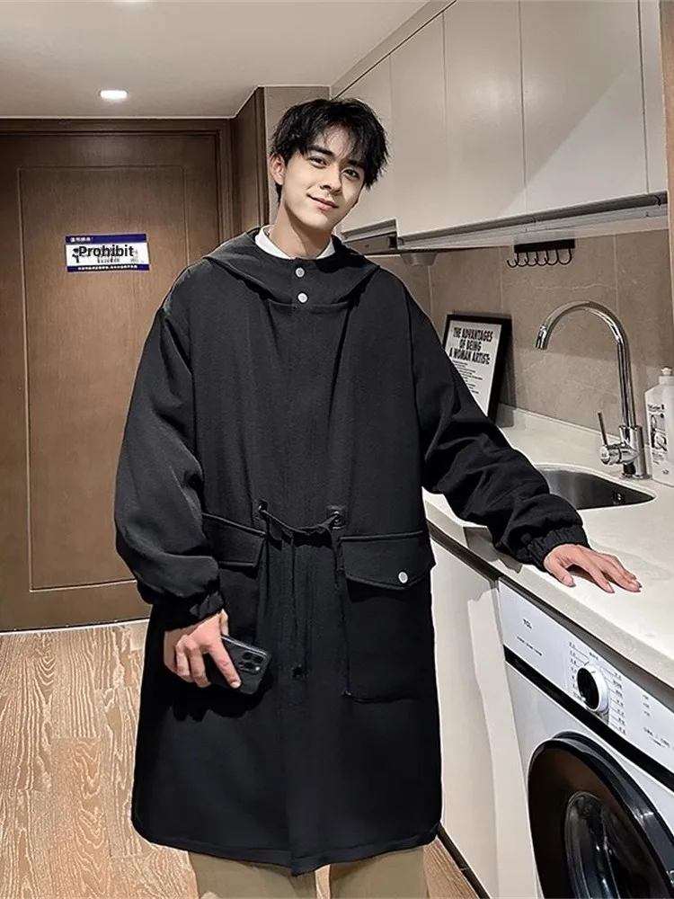 Men's Mid-Length Hooded Jaet Autumn New High Street Faion Brand Windbreaker Outerwear Cool Sle Briti Sle Coat
Men's Mid-Length Hooded Jaet Autumn New High Street Faion Brand Windbreaker Outerwear Cool Sle Briti Sle Coat