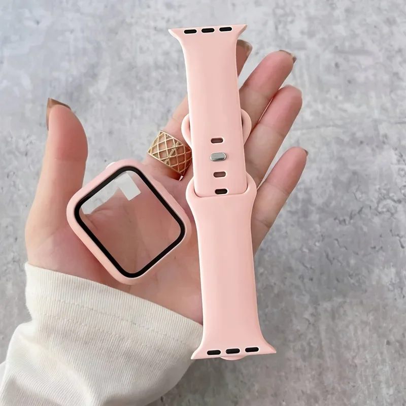Стекло + чехол + ремешок для Apple Watch, ремешки 44 мм, 40 мм, 45 мм, 41 мм, 38 мм, 42 мм, 44 мм, спортивный силиконовый браслет iWatch series 9 8 7 6 5 4 SE
Стекло + чехол + ремешок для Apple Watch, ремешки 44 мм, 40 мм, 45 мм, 41 мм, 38 мм, 42 мм, 44 мм, спортивный силиконовый браслет iWatch series 9 8 7 6 5 4 SE