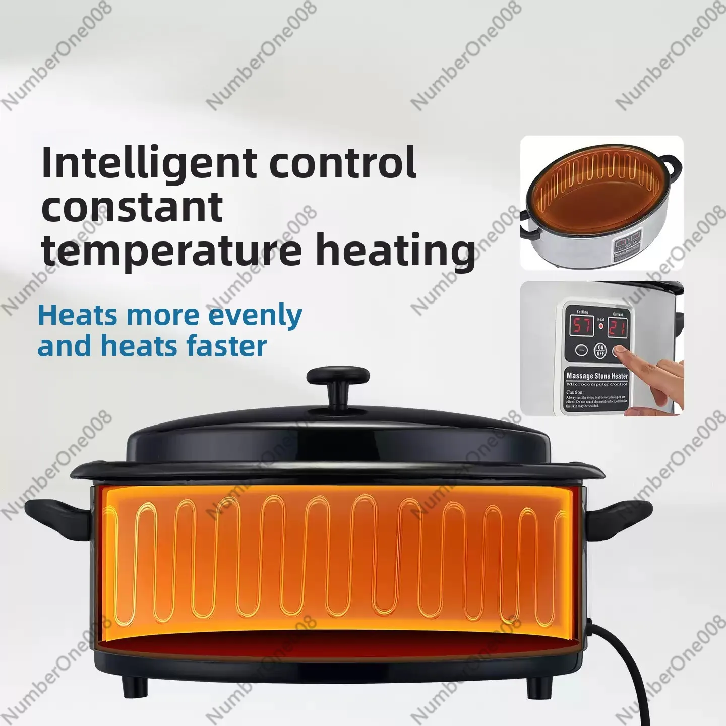 Constant Temperature Hot Stone Massage Heater, Touch Screen Digital Display Stone Warming Pot
Constant Temperature Hot Stone Massage Heater, Touch Screen Digital Display Stone Warming Pot