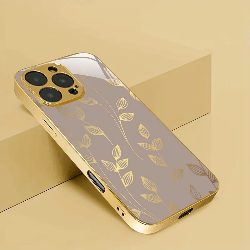Simple and elegant leaf pattern gold-plated phone case for iPhone 17/16/16ProMax/15/14/13/12ProMax/11/11Pro Anti-drop protection
Simple and elegant leaf pattern gold-plated phone case for iPhone 17/16/16ProMax/15/14/13/12ProMax/11/11Pro Anti-drop protection