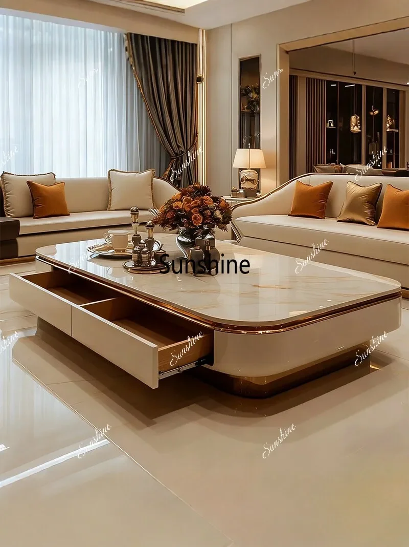 Light luxury high-end coffee table living room flat modern natural marble tea tableTJ
Light luxury high-end coffee table living room flat modern natural marble tea tableTJ