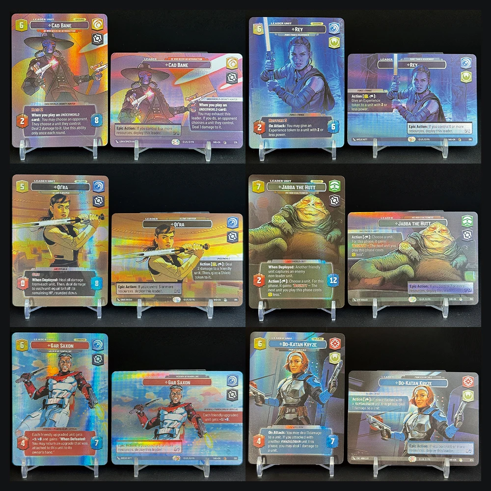 SWUD Proxy Двусторонние игровые карты Shadows of the Galaxy Cad Bane Rey Qi'ra Jabba the Hutt Gar Saxon Bo-Katan Kryze Bossk Hunter
SWUD Proxy Двусторонние игровые карты Shadows of the Galaxy Cad Bane Rey Qi'ra Jabba the Hutt Gar Saxon Bo-Katan Kryze Bossk Hunter