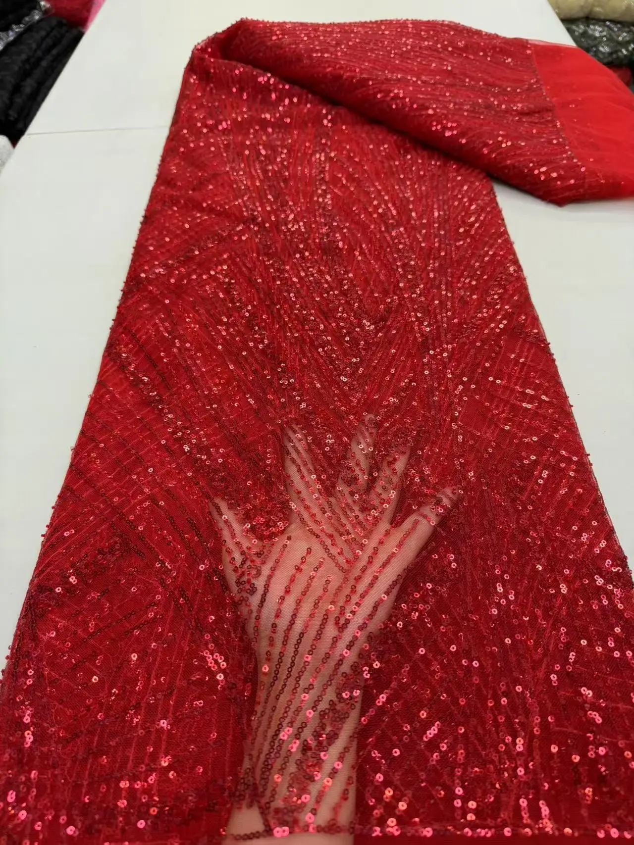 2025 Sexy Red High Quality African Lace Fabric Sequins Mesh Luxury Heavy bead Embroidered Tulle Fabric for Sewing Dresses J25225
2025 Sexy Red High Quality African Lace Fabric Sequins Mesh Luxury Heavy bead Embroidered Tulle Fabric for Sewing Dresses J25225