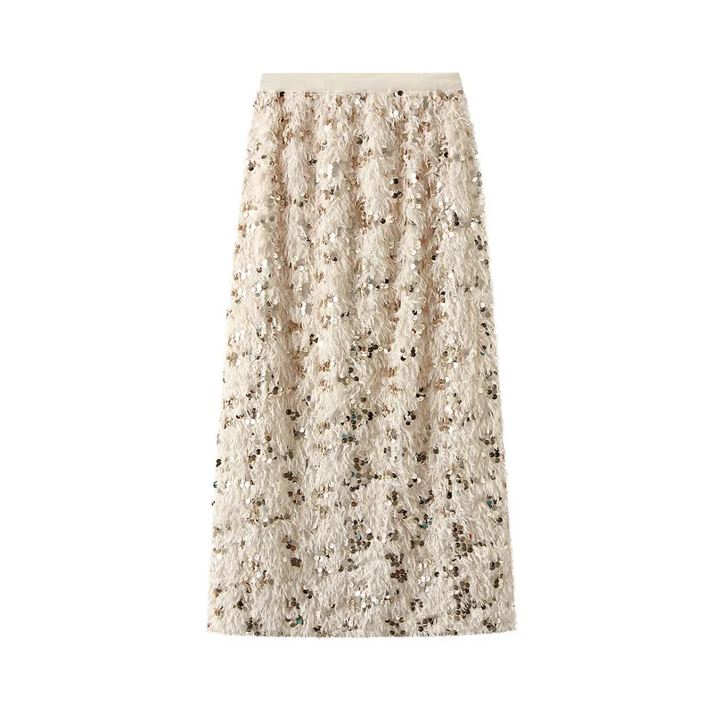Luxurious sequined split skirt for women in autumn and winter, with plush and slimming straight tube A-line skirt
Luxurious sequined split skirt for women in autumn and winter, with plush and slimming straight tube A-line skirt