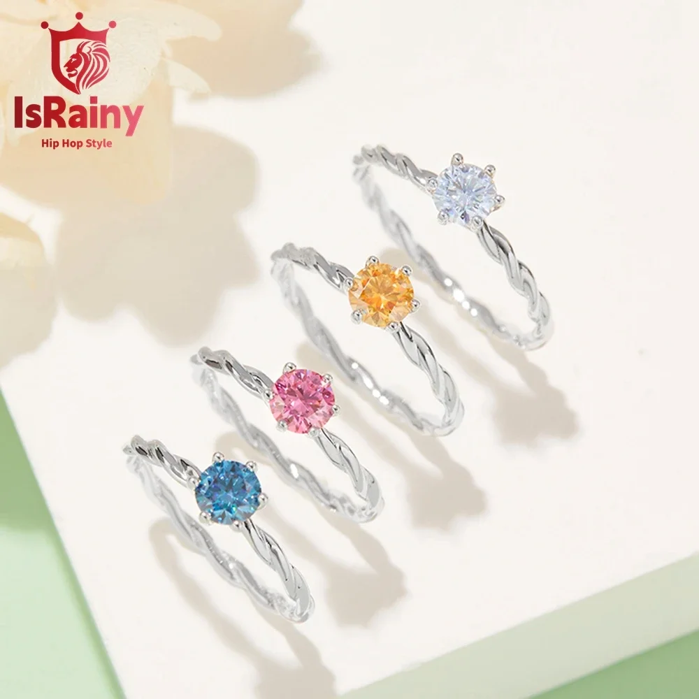 IsRainy Classic Real 925 Sterling Silver 4 Colors 5MM GRA Moissanite Diamond Wedding Party Anniversary Ring Women Fine Jewelry
IsRainy Classic Real 925 Sterling Silver 4 Colors 5MM GRA Moissanite Diamond Wedding Party Anniversary Ring Women Fine Jewelry