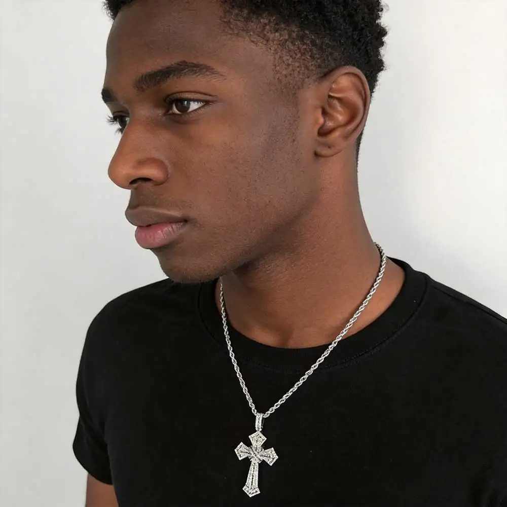 Nuoya Fine Jewelry Iced Out Cross Pendant Bling Baguette Cubic Zirconia Diamond Jesus Cross Pendant Hip Hip Punk Party Gift
Nuoya Fine Jewelry Iced Out Cross Pendant Bling Baguette Cubic Zirconia Diamond Jesus Cross Pendant Hip Hip Punk Party Gift