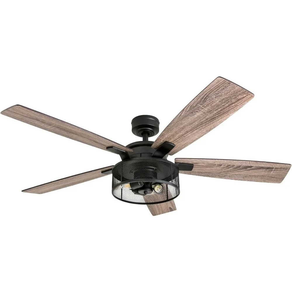 52 inch industrial style indoor LED ceiling fan with lights, remote control, dual installation options, 5 dual surface blades
52 inch industrial style indoor LED ceiling fan with lights, remote control, dual installation options, 5 dual surface blades
