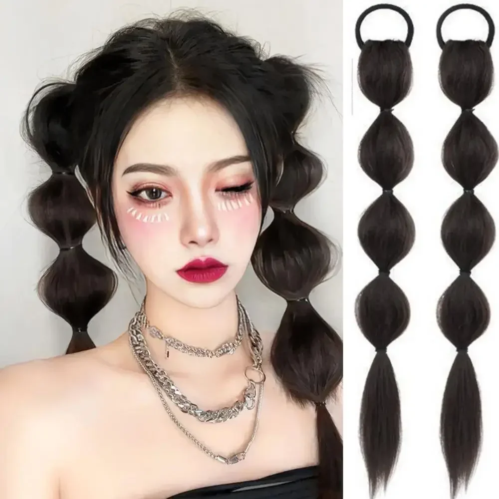 female Bubble Plait synthetic Wig Double Ponytail Hair Extension Sweet Cool simulation Hair Natural temperament artificial wig
female Bubble Plait synthetic Wig Double Ponytail Hair Extension Sweet Cool simulation Hair Natural temperament artificial wig
