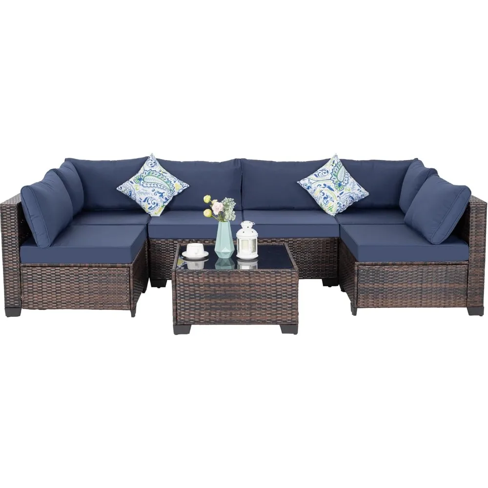 7 Pieces Patio Furniture Set, Modular Patio Set Wicker Outdoor Sectional Sofa Set PE Rattan Wicker Patio Conversation Set
7 Pieces Patio Furniture Set, Modular Patio Set Wicker Outdoor Sectional Sofa Set PE Rattan Wicker Patio Conversation Set