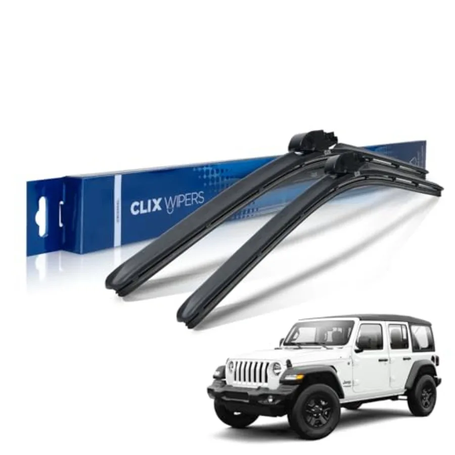 Jeep Wrangler and Gladiator 16"/16" Black Windshield Wiper Blades All-Weather Wipers Premium Automotive Wipers Essential Jeep A
Jeep Wrangler and Gladiator 16"/16" Black Windshield Wiper Blades All-Weather Wipers Premium Automotive Wipers Essential Jeep A