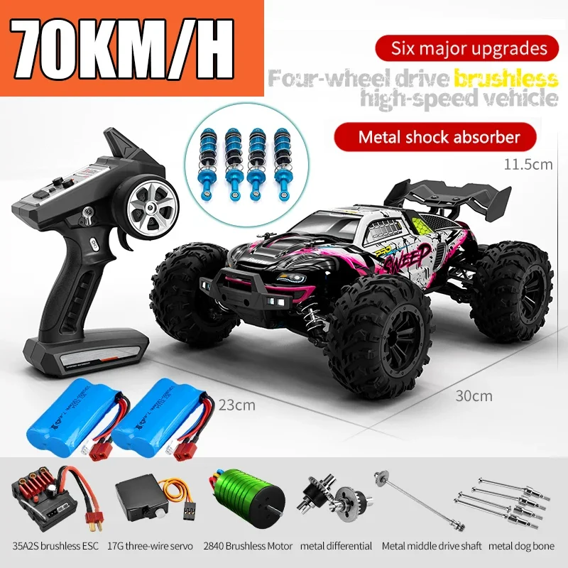 Rc Car Off Road 4x4 High Speed 70KM/H Remote Control Car with LED Headlight Brushless 4WD 1/16 Monster Truck Toys for Boys Gift
Rc Car Off Road 4x4 High Speed 70KM/H Remote Control Car with LED Headlight Brushless 4WD 1/16 Monster Truck Toys for Boys Gift