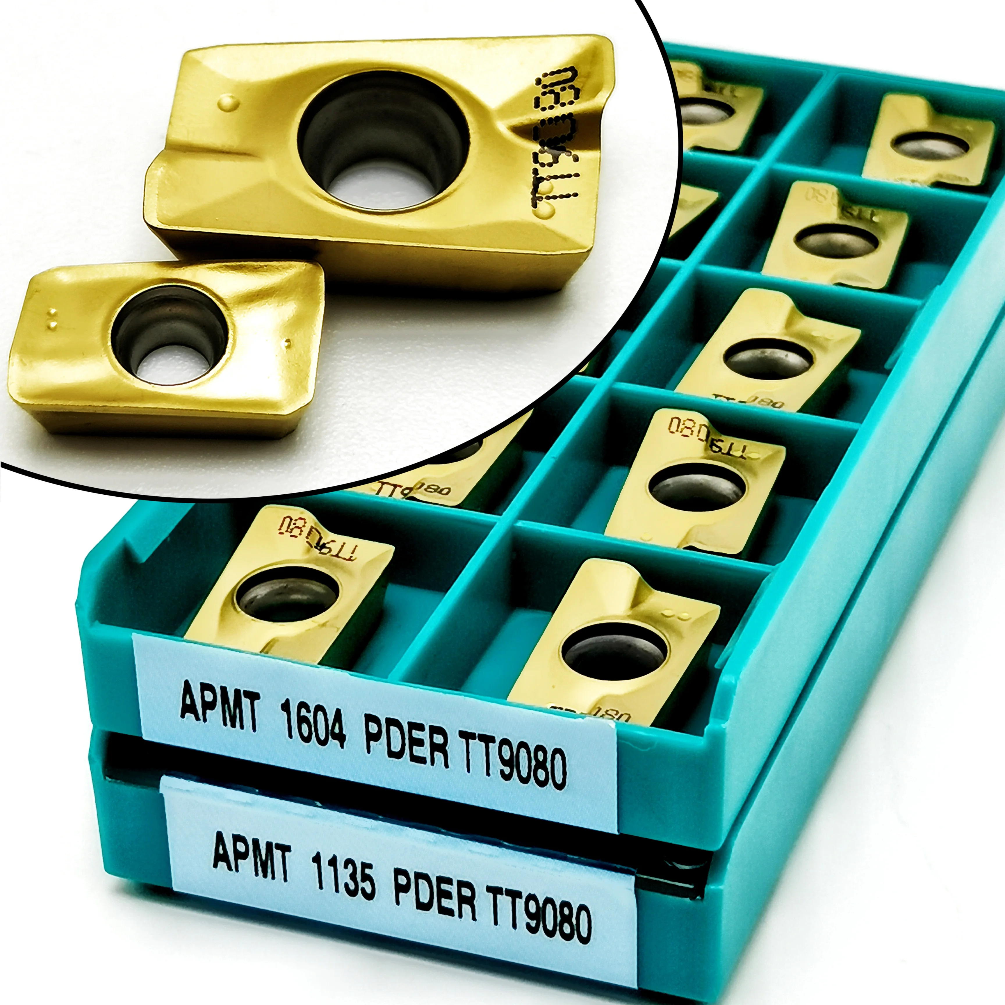 APMT1135 APMT1604 PDER TT9080 Premium Carbide Inserts APMT CNC Lathe Parts Tool for Indexable Mills APMT
APMT1135 APMT1604 PDER TT9080 Premium Carbide Inserts APMT CNC Lathe Parts Tool for Indexable Mills APMT