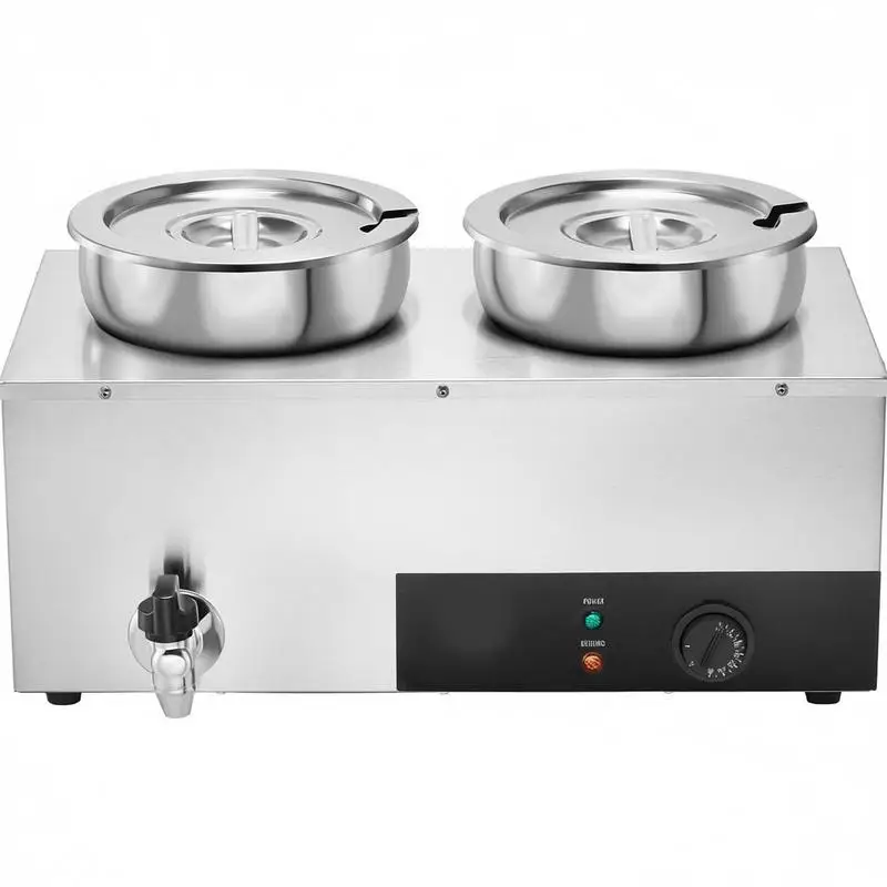 Electric Soup Warmer, Dual 7.4QT Stainless Steel Round Pot, 1200W Commercial Food Warmer, 86~185°F Adjustable Temp, Bain Marie with Anti-Dry Burn and Reset Button, for Restaurant, Buffet
Electric Soup Warmer, Dual 7.4QT Stainless Steel Round Pot, 1200W Commercial Food Warmer, 86~185°F Adjustable Temp, Bain Marie with Anti-Dry Burn and Reset Button, for Restaurant, Buffet