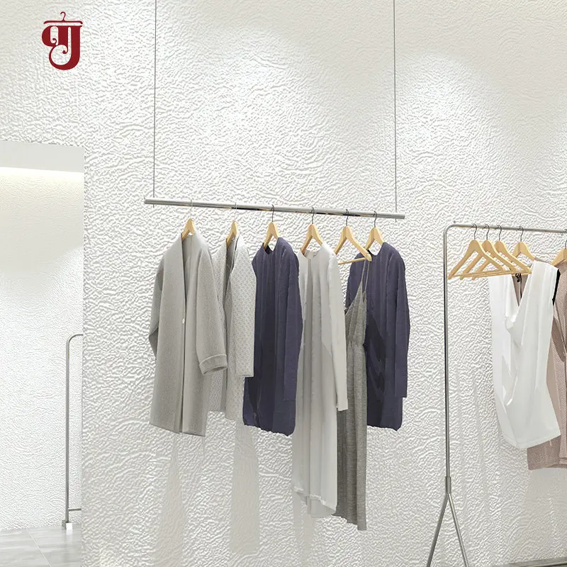 Firm New Stainless steel clothing store hanging ceiling silver wall steel wire hanging rack display rack
Firm New Stainless steel clothing store hanging ceiling silver wall steel wire hanging rack display rack