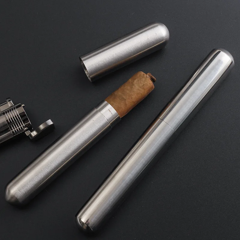 Stainless Steel Cigar Tube Mini Silver Metal Travel Cigar Case Portable Humidor Cigar Holder Pocket Lighter Smoking Accessories
Stainless Steel Cigar Tube Mini Silver Metal Travel Cigar Case Portable Humidor Cigar Holder Pocket Lighter Smoking Accessories