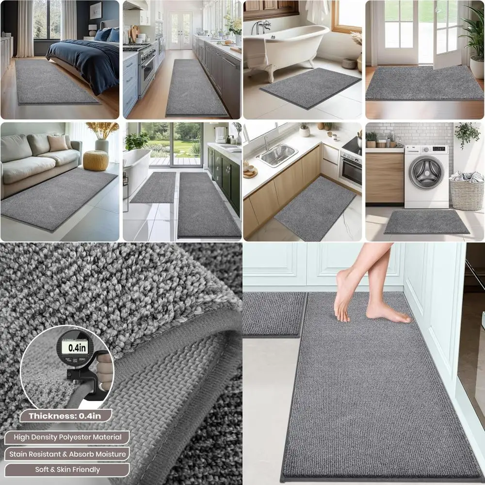 Set of 2 Washable Kitchen Rugs (24 x 35.5 & 24 x 59) - Rectangular Mats for Home Floors, Indoor Entryway, Laundry, Bathroom, Doo
Set of 2 Washable Kitchen Rugs (24 x 35.5 & 24 x 59) - Rectangular Mats for Home Floors, Indoor Entryway, Laundry, Bathroom, Doo