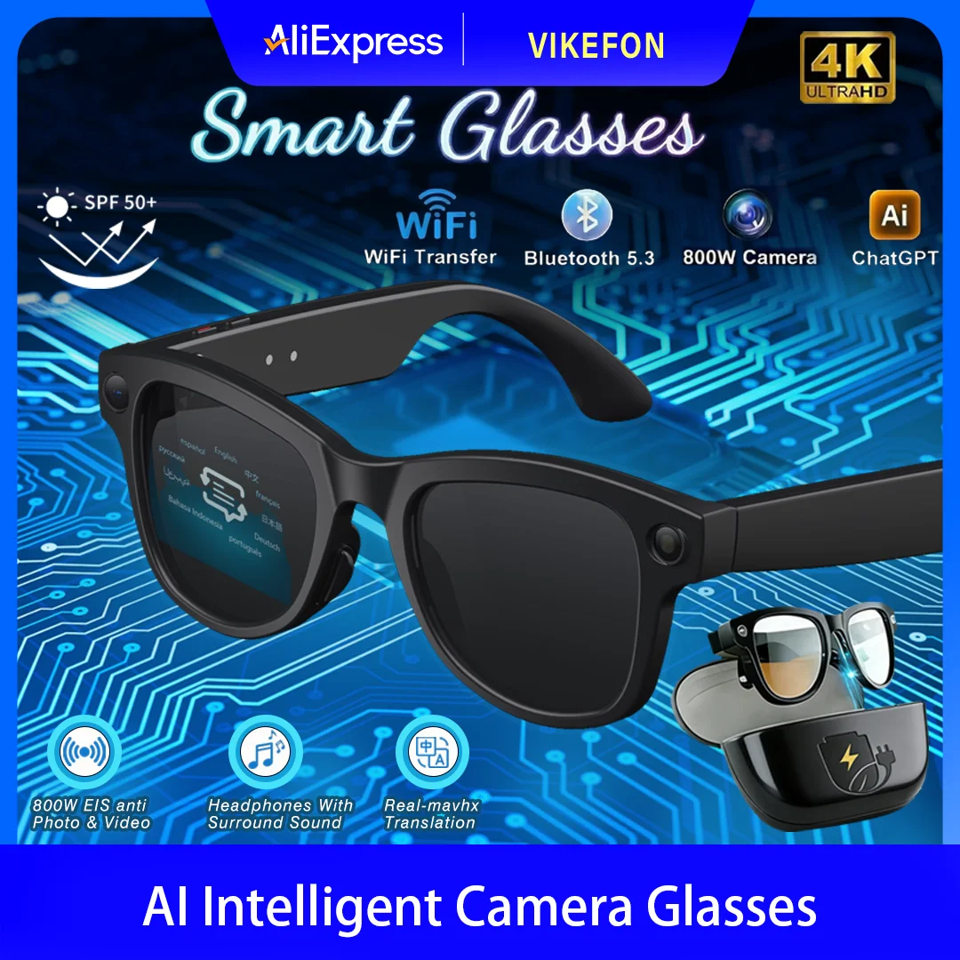 Smart Glasses HD Photo Video Open AI Record Translation Touch Photochromic Lenses Bluetooth Call Music Multifunction Glasses
Smart Glasses HD Photo Video Open AI Record Translation Touch Photochromic Lenses Bluetooth Call Music Multifunction Glasses