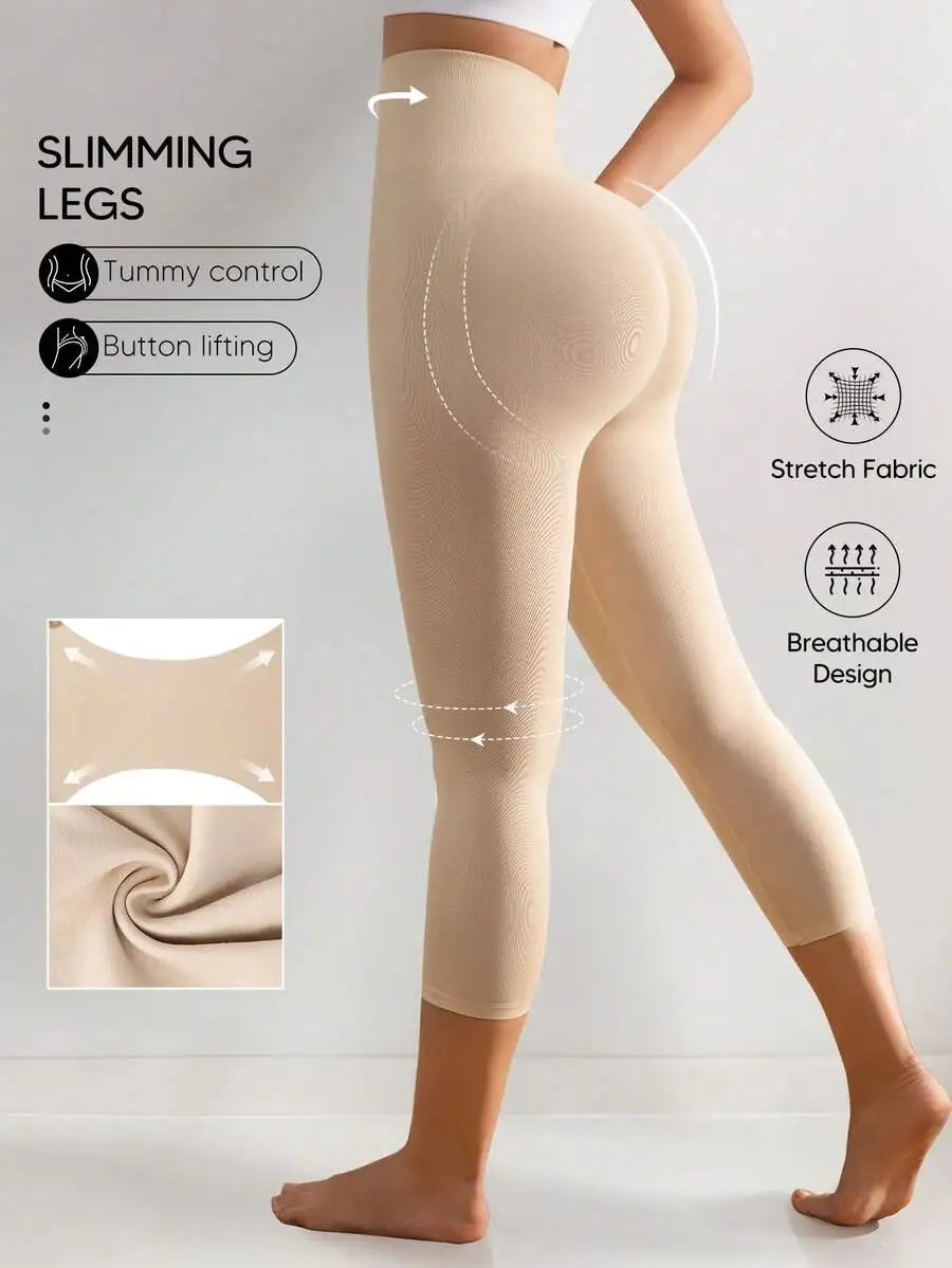 High-Waist 3/4 Compression Leggings For Women With Tummy Control, Breathable Stretch Fabric And Butt Lifting Effect
High-Waist 3/4 Compression Leggings For Women With Tummy Control, Breathable Stretch Fabric And Butt Lifting Effect