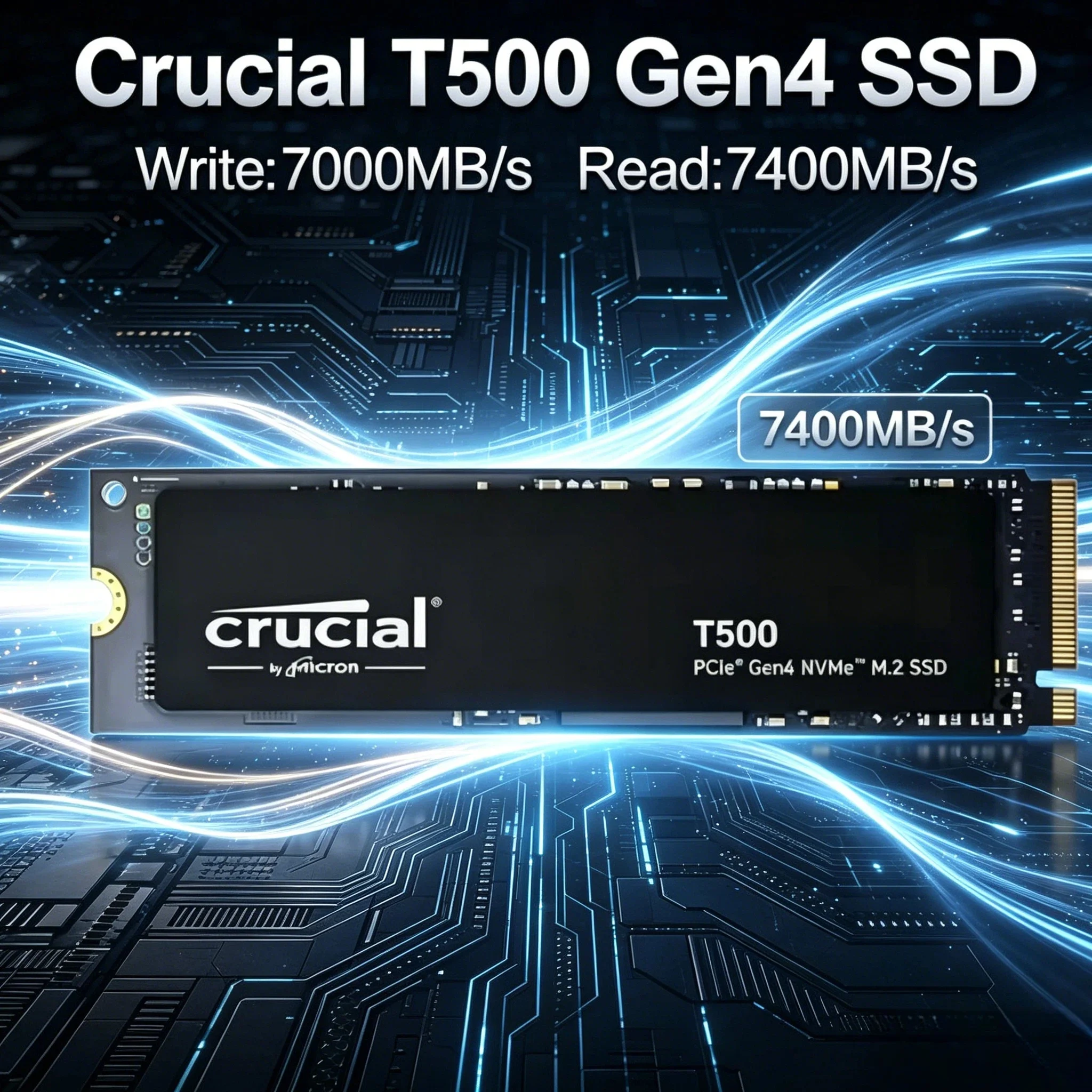 Crucial T500 500GB 1TB Gen4 NVMe M.2 Internal Gaming SSD Up to 7300MB/s for Desktop Laptop NEW Original OEM Package Max
Crucial T500 500GB 1TB Gen4 NVMe M.2 Internal Gaming SSD Up to 7300MB/s for Desktop Laptop NEW Original OEM Package Max