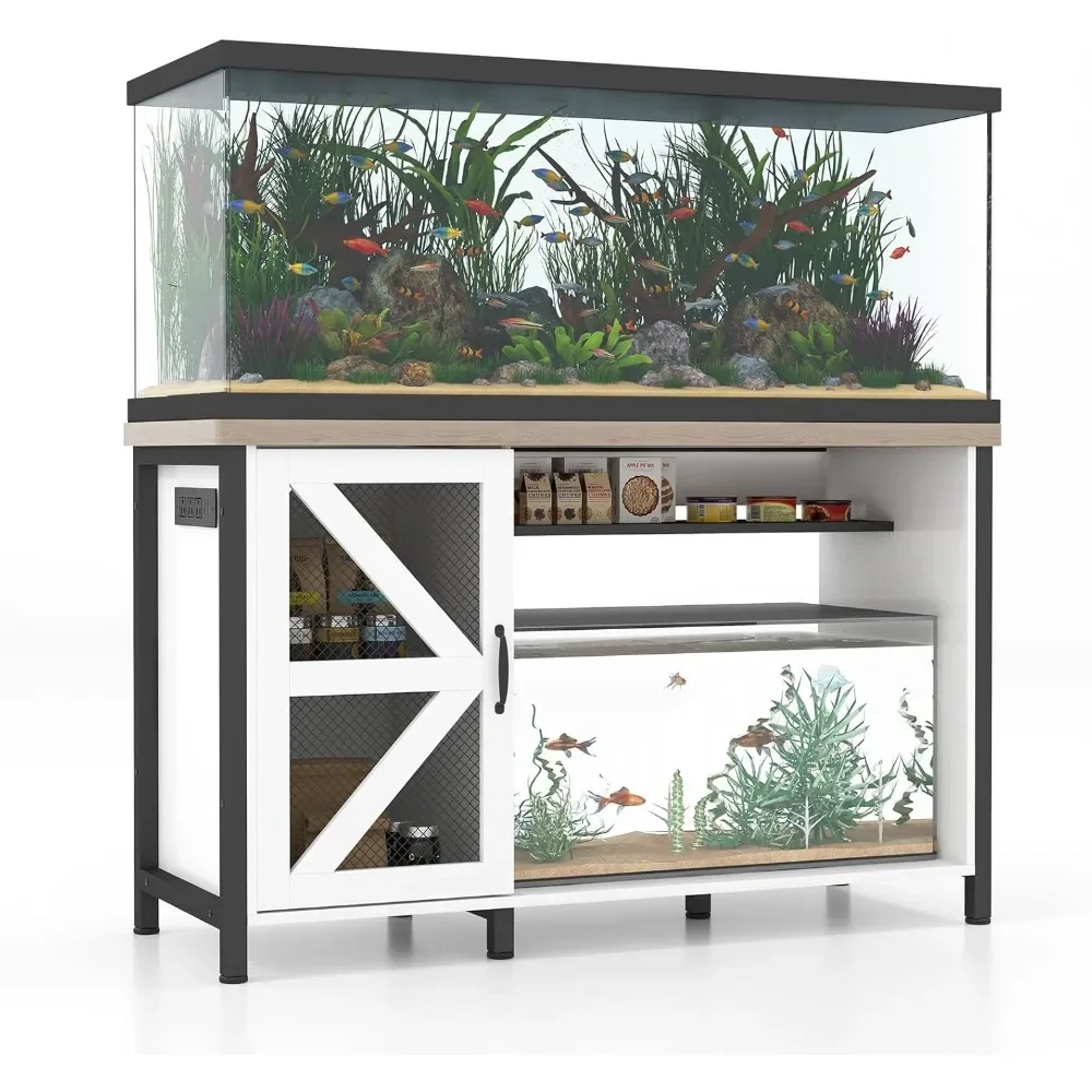 55-75 Gallon Aquarium Stand with Cabinet, Power Outlets & LED Light, Modern Fish Tank Stand for Turtles
55-75 Gallon Aquarium Stand with Cabinet, Power Outlets & LED Light, Modern Fish Tank Stand for Turtles
