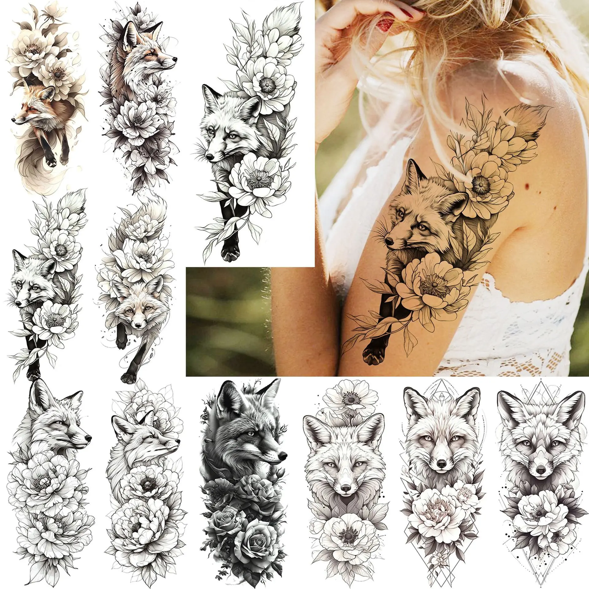 Fox Peony Animal Temporary Tattoo Stickers Waterproof Non Toxic Long Lasting for Arm Calf Premium Quality
Fox Peony Animal Temporary Tattoo Stickers Waterproof Non Toxic Long Lasting for Arm Calf Premium Quality