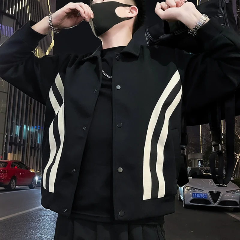 Korean Ashion Striped Jacket for Men 2024 Spring Lapel Bomber Jacket Men Casual Social Streetwear Coats Windbreaker Men Clothing
Korean Ashion Striped Jacket for Men 2024 Spring Lapel Bomber Jacket Men Casual Social Streetwear Coats Windbreaker Men Clothing