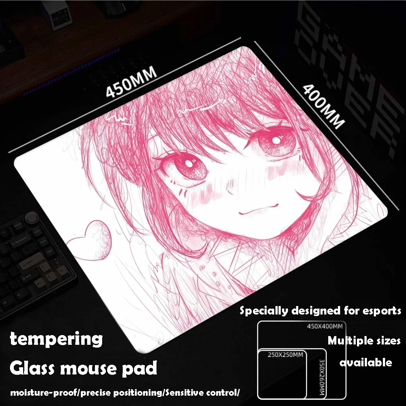 Cute Girl Glass Mousepad Sora Game Mouse Pad Customized Pattern Tempered Smooth Gaming Desk Mat Fps Esports Office Gaming
Cute Girl Glass Mousepad Sora Game Mouse Pad Customized Pattern Tempered Smooth Gaming Desk Mat Fps Esports Office Gaming