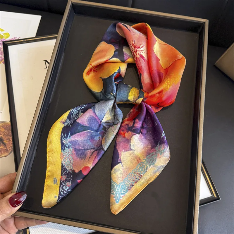 Hijab Silk Scarf Luxury Square Shawl Wraps Bandana Headband Ribbon Handkerchief Accesories Female Headscarf Hair Bands
Hijab Silk Scarf Luxury Square Shawl Wraps Bandana Headband Ribbon Handkerchief Accesories Female Headscarf Hair Bands