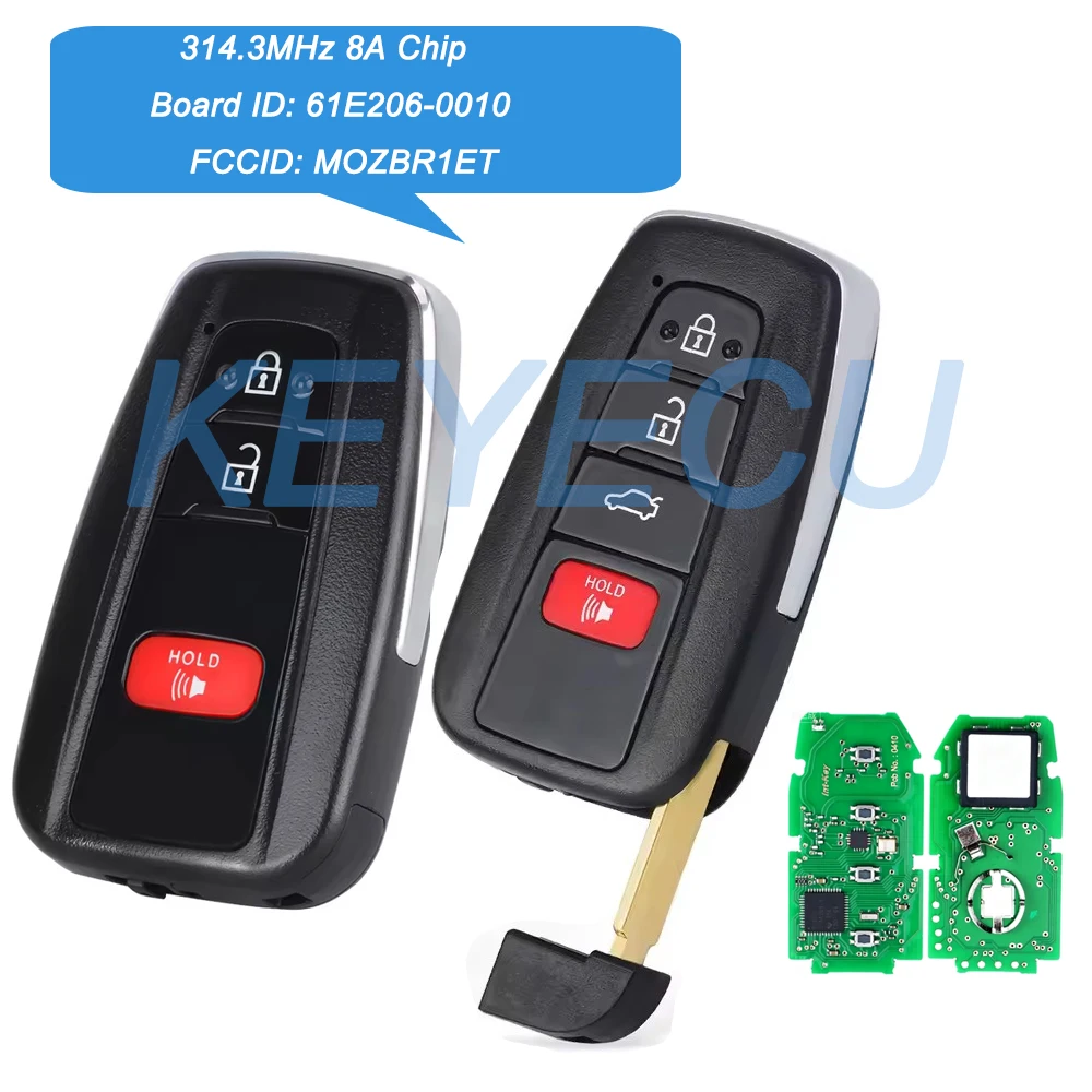 Proximity Smart Remote Car Key 314.3MHz 8A Chip P4:A9 for Toyota C-HR 2018 2019 2020 2021 Board ID:61E206-0010 FCCID:MOZBR1ET
Proximity Smart Remote Car Key 314.3MHz 8A Chip P4:A9 for Toyota C-HR 2018 2019 2020 2021 Board ID:61E206-0010 FCCID:MOZBR1ET