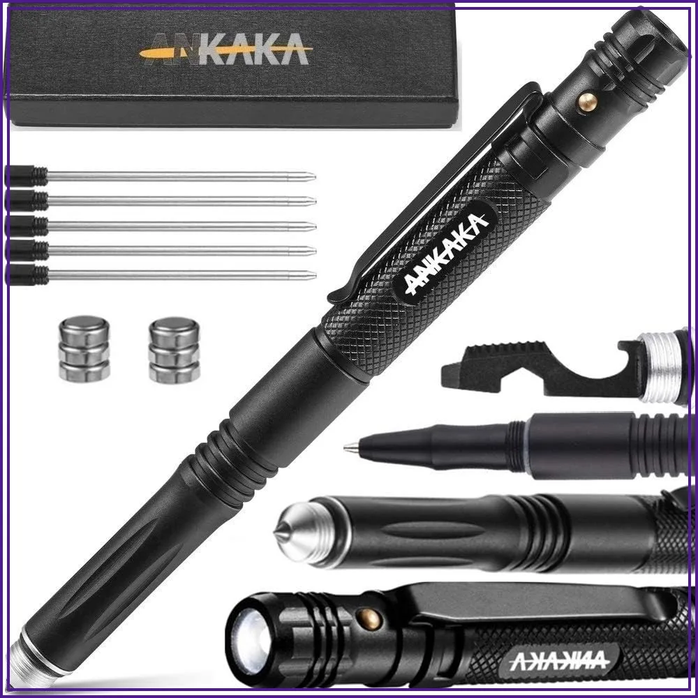 6-in-1 Tactical Pen: Self-Defense Tip, Flashlight, Ballpoint, Bottle Opener, Screw Driver, Hex Wrench, 5 Ink Refills + 6 Batteries + Gift Box
6-in-1 Tactical Pen: Self-Defense Tip, Flashlight, Ballpoint, Bottle Opener, Screw Driver, Hex Wrench, 5 Ink Refills + 6 Batteries + Gift Box