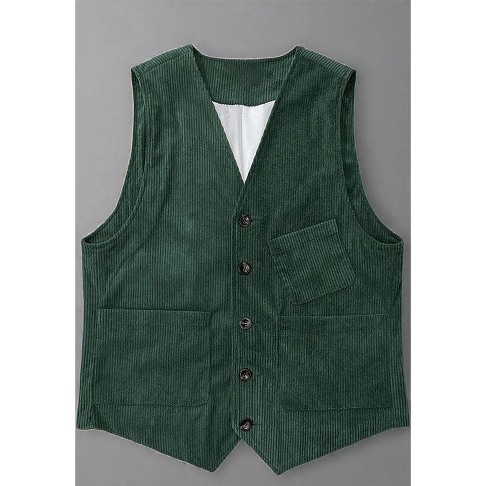 Corduroy Elegant Man Vest for Men's Suit Business Casual V-Neck Solid Color Single-Breasted Classic Sleeveless Suits Blazer
Corduroy Elegant Man Vest for Men's Suit Business Casual V-Neck Solid Color Single-Breasted Classic Sleeveless Suits Blazer