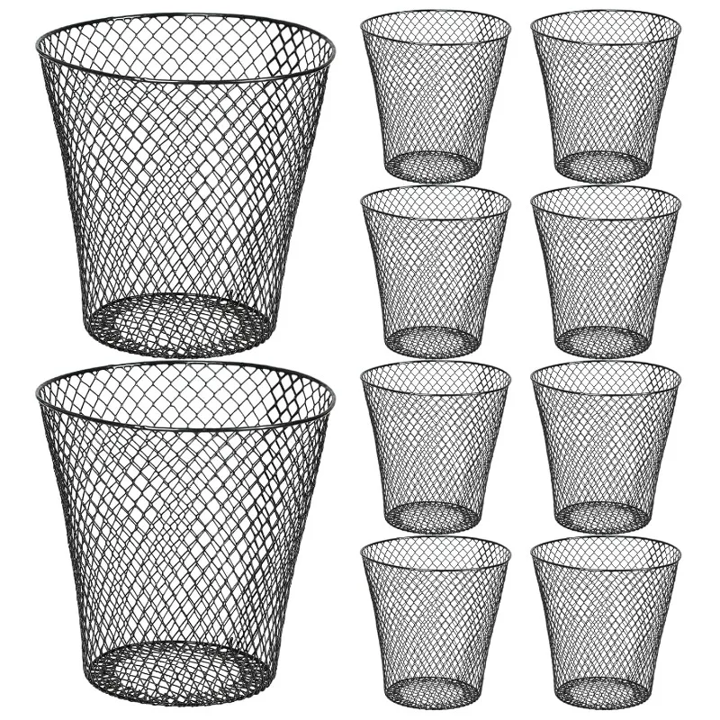 10 Pack 11inch Black Round Waste Basket,Wire Mesh Desk Metal Trash Garbage Can Wastebasket Recycling Trash Bins
10 Pack 11inch Black Round Waste Basket,Wire Mesh Desk Metal Trash Garbage Can Wastebasket Recycling Trash Bins