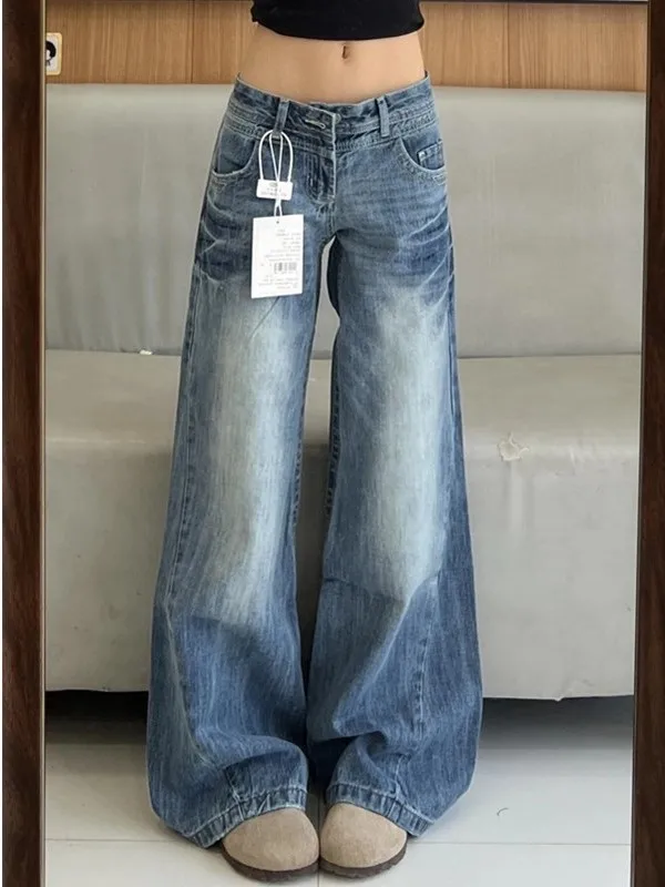 American Style Low Waist Wide Leg Jeans Women's Loose Slimming Short Girls Spicy Micro Flared Long Pants Blue Denim Jeans
American Style Low Waist Wide Leg Jeans Women's Loose Slimming Short Girls Spicy Micro Flared Long Pants Blue Denim Jeans