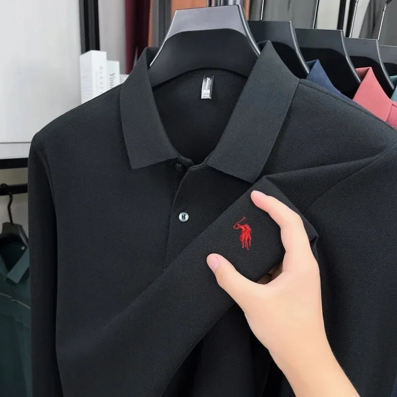 100% pure cotton high-end brand men's long sleeve polo shirt popular spring autumn fashion pony embroidered golf casual T-shirt
100% pure cotton high-end brand men's long sleeve polo shirt popular spring autumn fashion pony embroidered golf casual T-shirt