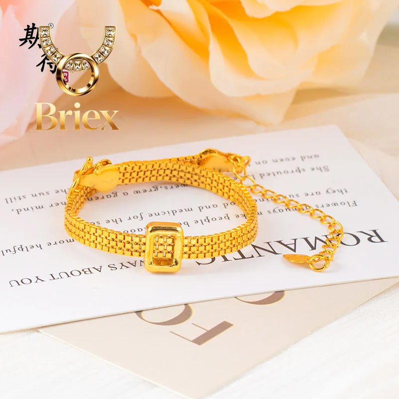 Briex Jewelry Luxury 24K 9999 Pure Gold real gold Women's Age Flow Gold Woven Square Strap Bracelet
Briex Jewelry Luxury 24K 9999 Pure Gold real gold Women's Age Flow Gold Woven Square Strap Bracelet