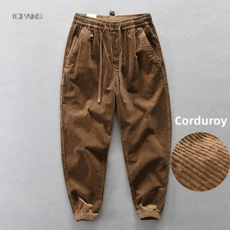 Autumn Winter Corduroy Cargo Men Pants Vintage Loose Wide Legged Baggy Joggers Casual Warm Brown Fashion Jogging
Autumn Winter Corduroy Cargo Men Pants Vintage Loose Wide Legged Baggy Joggers Casual Warm Brown Fashion Jogging