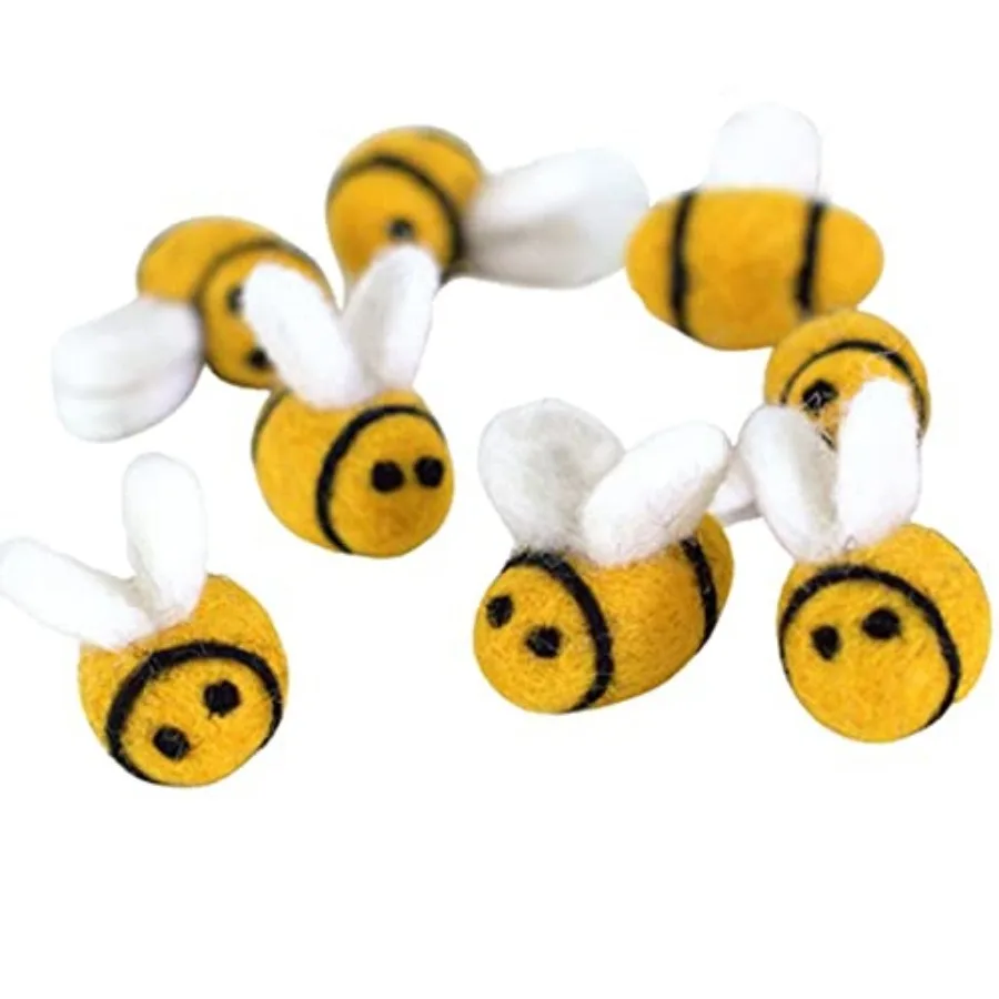 Bumble Bee Felt Shapes- Set of 3, 5 or 10- Approx 1.25"-1.5"- 100% Wool- Black and Golden Yellow- Spring Tiered Tray, Summer Bo
Bumble Bee Felt Shapes- Set of 3, 5 or 10- Approx 1.25"-1.5"- 100% Wool- Black and Golden Yellow- Spring Tiered Tray, Summer Bo
