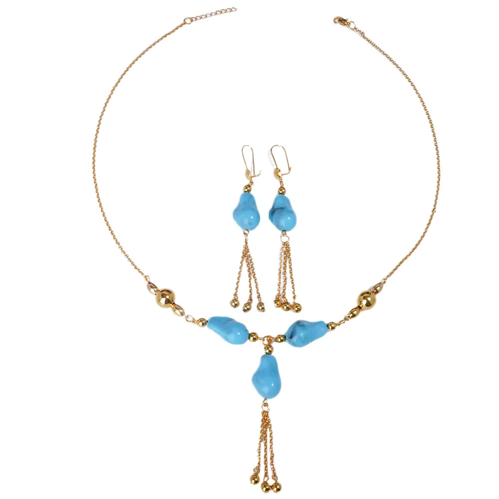 Middle East Style Turquoise Jewelry Set Retro Tassel Necklace Earrings Elegant Luxury Wedding Banquet Versatile Women Accessory
Middle East Style Turquoise Jewelry Set Retro Tassel Necklace Earrings Elegant Luxury Wedding Banquet Versatile Women Accessory
