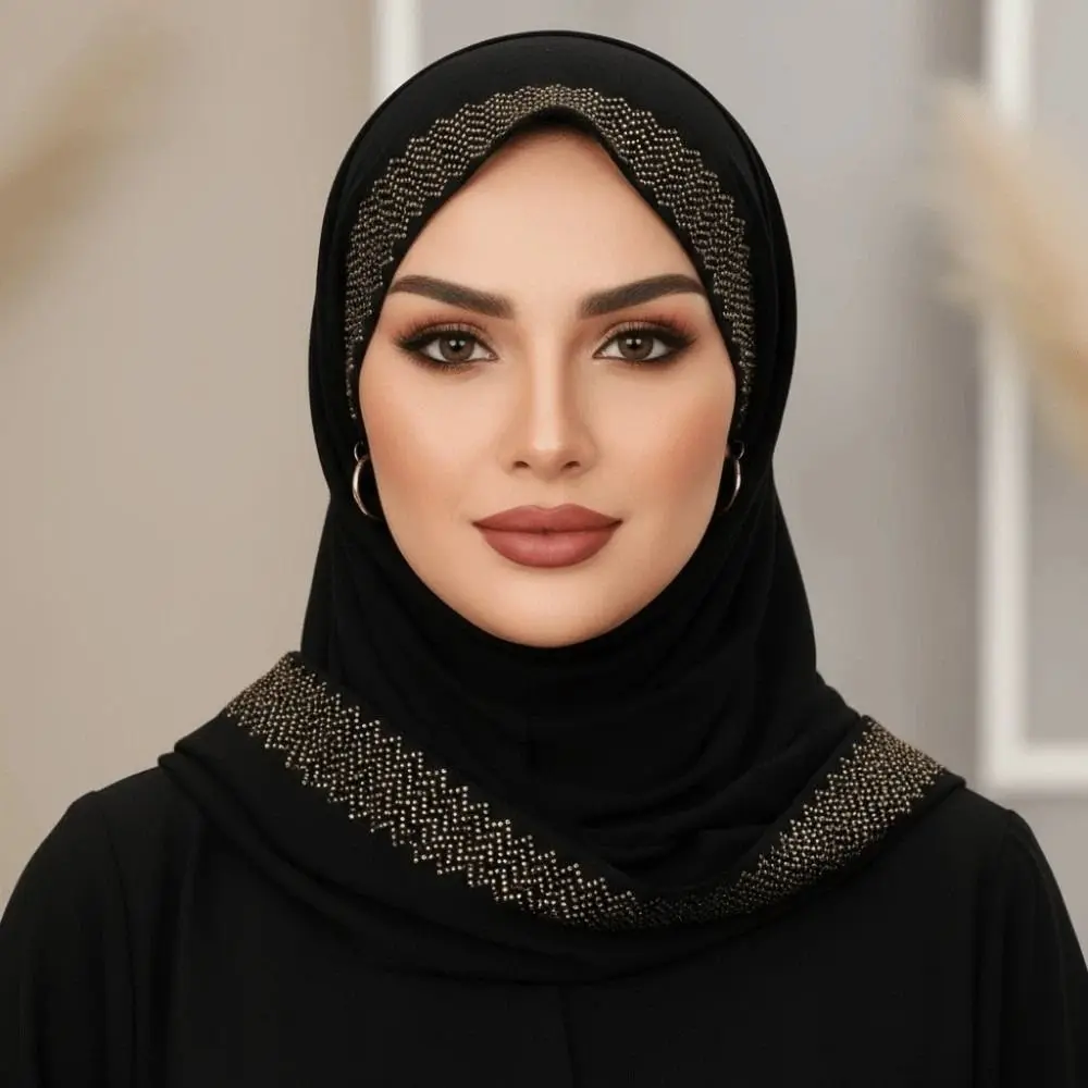 Breathable Rhinestone Chiffon Hijab Scarf Long Solid Color Smooth Silk Headscarf Polyester Lightweight Thin Large Shawl For Gift
Breathable Rhinestone Chiffon Hijab Scarf Long Solid Color Smooth Silk Headscarf Polyester Lightweight Thin Large Shawl For Gift