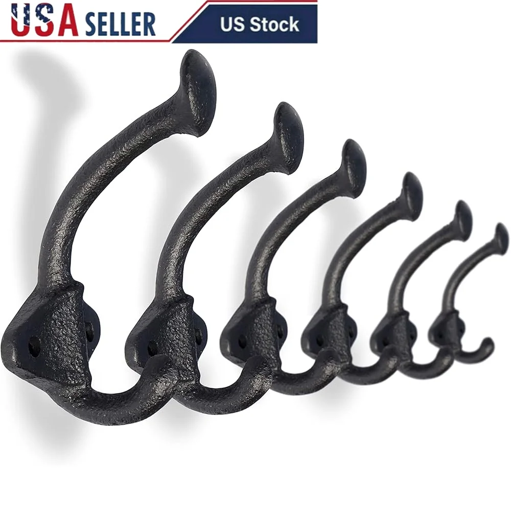 Heavy Duty Double Prong Wall Hooks Rustic Cast Iron Coat Hat Rack Towel Racks Bathroom Wall Mount Multi-Purpose Home Decor
Heavy Duty Double Prong Wall Hooks Rustic Cast Iron Coat Hat Rack Towel Racks Bathroom Wall Mount Multi-Purpose Home Decor