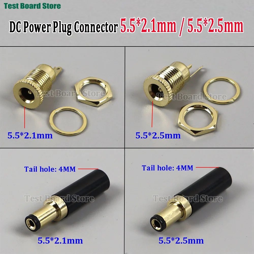 1Pcs Gold Plated DC Power Plug Connector 5.5*2.1mm / 5.5*2.5mm DC Male Plug 20A for Welding Line DIY
1Pcs Gold Plated DC Power Plug Connector 5.5*2.1mm / 5.5*2.5mm DC Male Plug 20A for Welding Line DIY