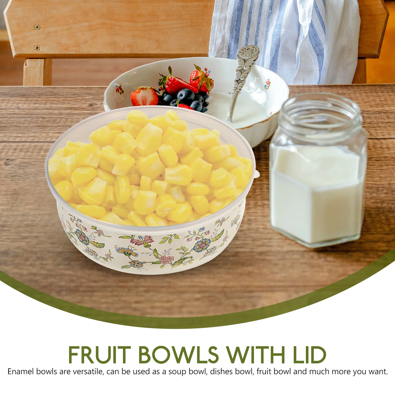 5pcs Fresh Keeping Fruit Bowls Enamel Storage Containers Thick Bottom Salad Bowl Lid Mixing Bowls Kitchen Food Storage Serving
5pcs Fresh Keeping Fruit Bowls Enamel Storage Containers Thick Bottom Salad Bowl Lid Mixing Bowls Kitchen Food Storage Serving