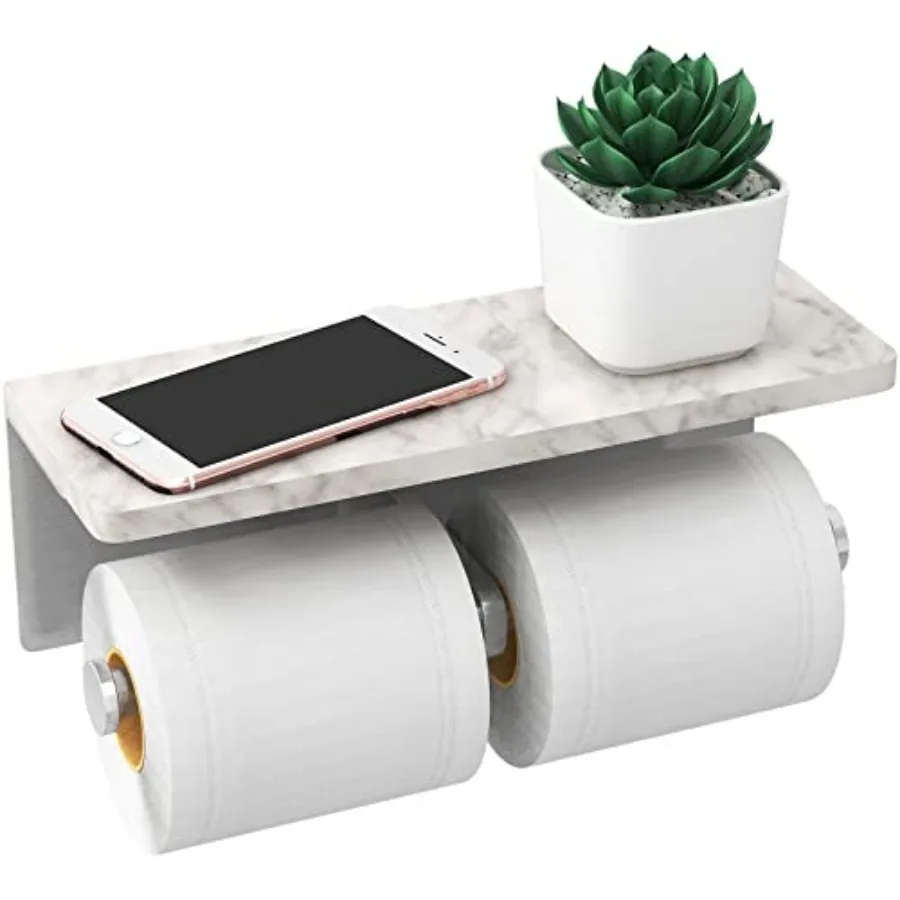 Toilet Paper Holder with Shelf, New Upgrade Double Toilet Paper Holder with Storage, Marble Roll Toilet Paper Wall Mount for Ba
Toilet Paper Holder with Shelf, New Upgrade Double Toilet Paper Holder with Storage, Marble Roll Toilet Paper Wall Mount for Ba