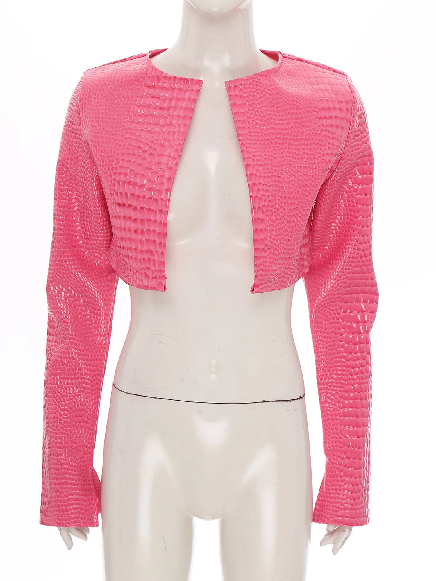 Lady Moto Biker Cropped Jacket Long Sleeve Snakeskin Embossing Bomber Jacket Female Bolero Blazer Coat for Club Party Streetwear
Lady Moto Biker Cropped Jacket Long Sleeve Snakeskin Embossing Bomber Jacket Female Bolero Blazer Coat for Club Party Streetwear