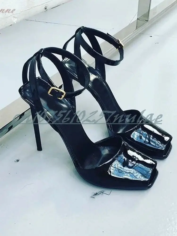 2025 New Square Toe Sandals Ankle Buckle Stiletto High Heel Shiny Leather Fashion Hot Girl Party Elegant Women Shoes Para Mujere
2025 New Square Toe Sandals Ankle Buckle Stiletto High Heel Shiny Leather Fashion Hot Girl Party Elegant Women Shoes Para Mujere