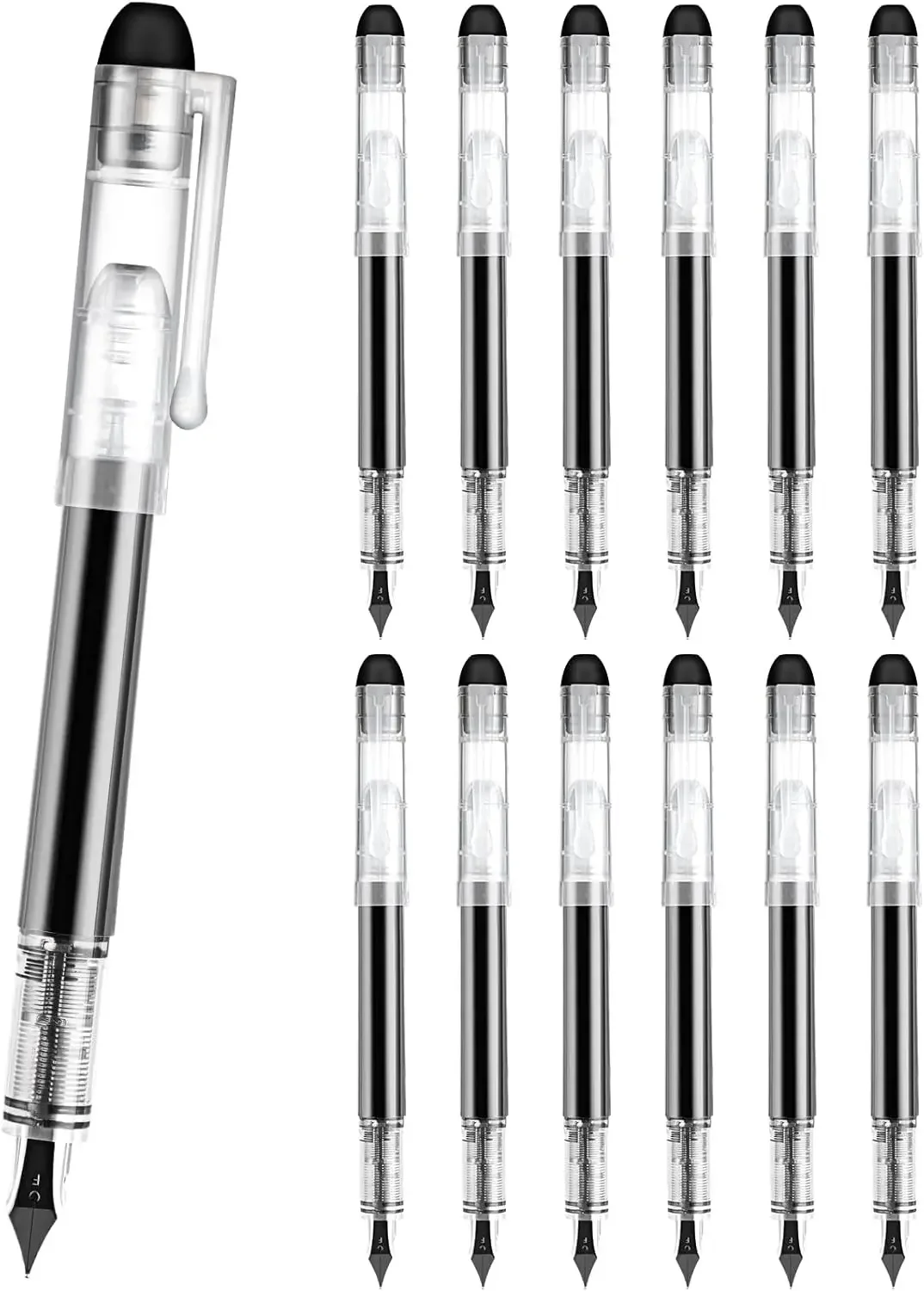 Disposable Fountain Pens, Fine Point Nib, Pack of 12, Black - Smooth Writing for Office & School
Disposable Fountain Pens, Fine Point Nib, Pack of 12, Black - Smooth Writing for Office & School