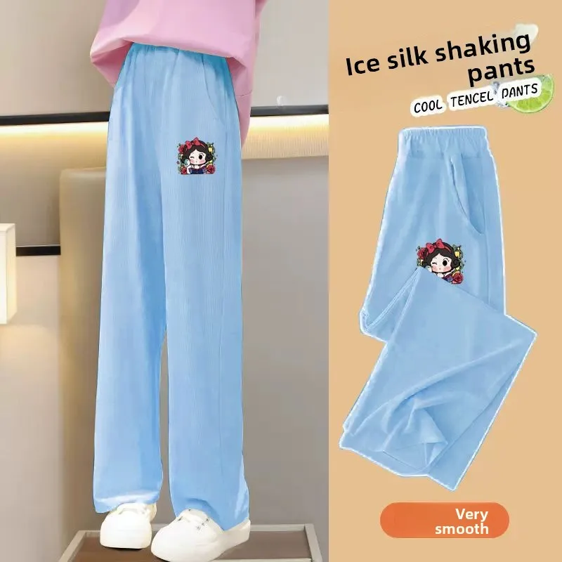 Girls Ice Silk Wide Leg Pants, Summer Cartoon Thin Casual Trousers for Big Kids
Girls Ice Silk Wide Leg Pants, Summer Cartoon Thin Casual Trousers for Big Kids