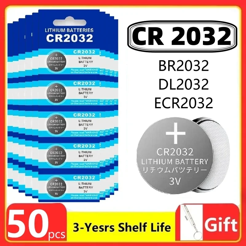 Button Battery 3V CR2032 BR2032 DL2032 ECR2032 Cell Coin Lithium Li-ion Batteries Promotion Watch Computer LED Light Electronic
Button Battery 3V CR2032 BR2032 DL2032 ECR2032 Cell Coin Lithium Li-ion Batteries Promotion Watch Computer LED Light Electronic